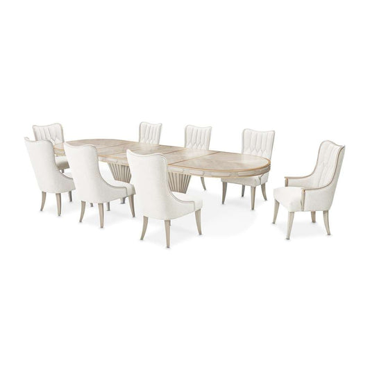 AICO by Michael Amini - St. Charles 9-Piece Pedestal Dining Room Set - Dove Gray - 9088002DRS9-803 veiw 1