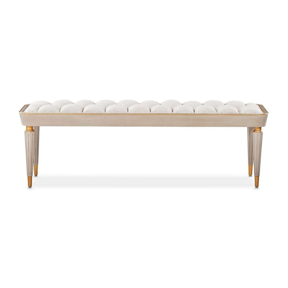 AICO by Michael Amini - St. Charles Bench - Dove Gray - 9088904-803 veiw 1