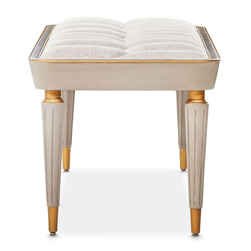 AICO by Michael Amini - St. Charles Bench - Dove Gray - 9088904-803 veiw 2