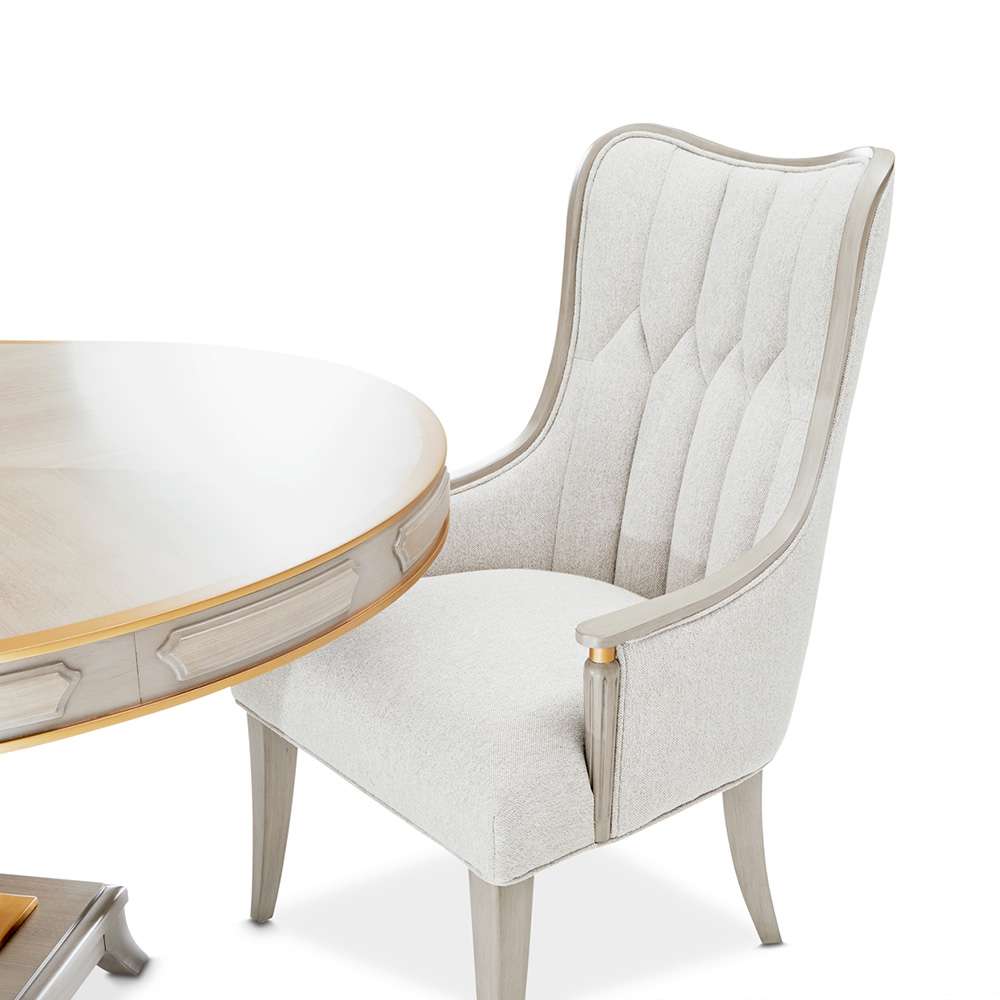 AICO by Michael Amini - St. Charles Dining Arm Chair, Set of 2 - Dove Gray - 9088004-803 veiw 6