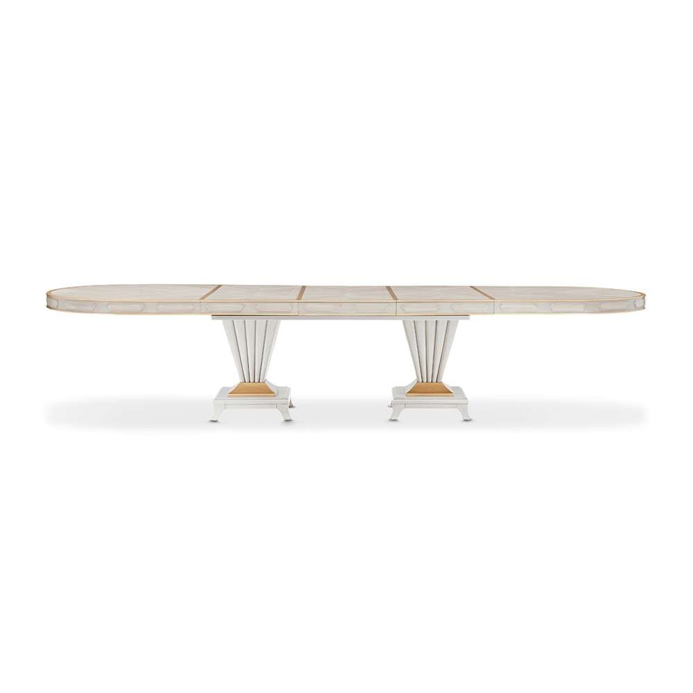 AICO by Michael Amini - St. Charles Double Pedestal Dining Table -  Dove Gray - 9088002-803 veiw 2