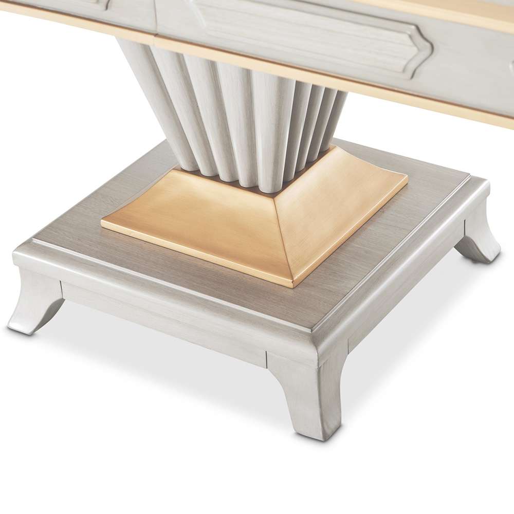 AICO by Michael Amini - St. Charles Double Pedestal Dining Table -  Dove Gray - 9088002-803 veiw 4