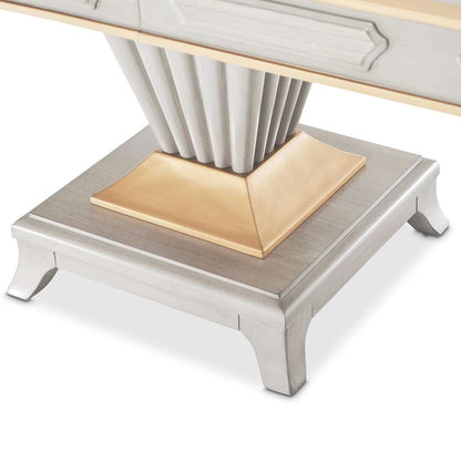 AICO by Michael Amini - St. Charles Double Pedestal Dining Table -  Dove Gray - 9088002-803 veiw 4