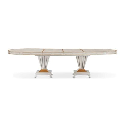 AICO by Michael Amini - St. Charles Double Pedestal Dining Table -  Dove Gray - 9088002-803 veiw 6