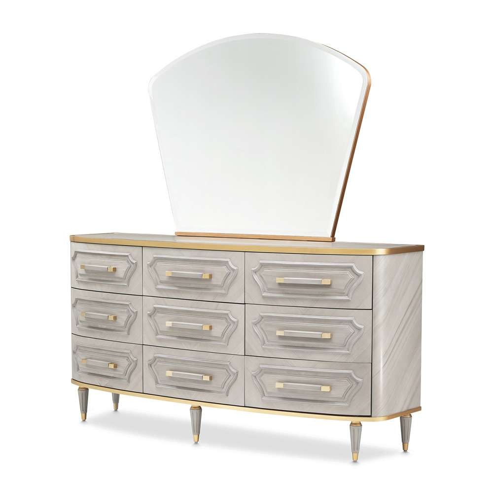 AICO by Michael Amini - St. Charles Dresser & Mirror Dove Gray - 9088050-260-803 veiw 1
