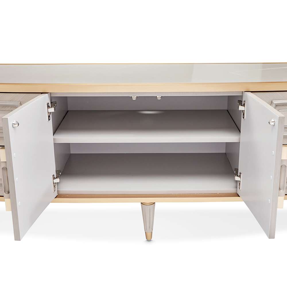 AICO by Michael Amini - St. Charles Media Cabinet - Dove Gray - 9088081-803 veiw 5