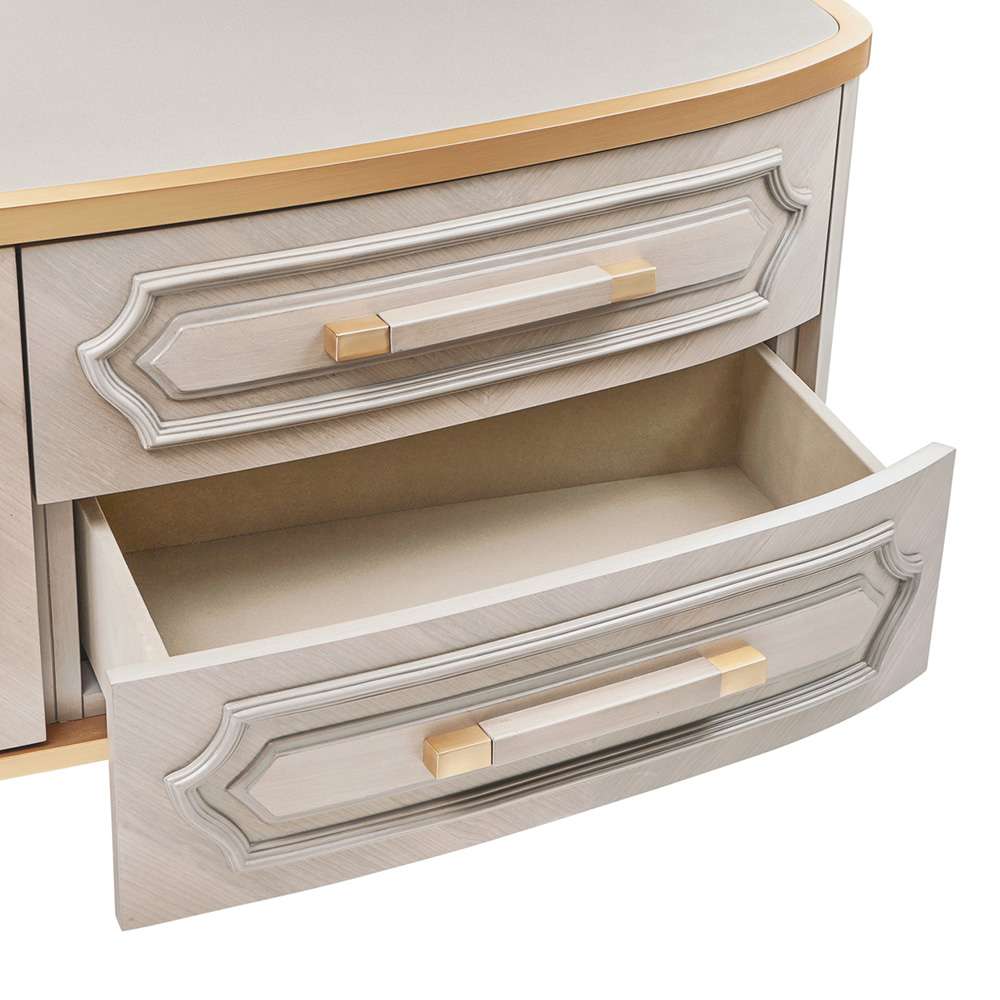 AICO by Michael Amini - St. Charles Media Cabinet - Dove Gray - 9088081-803 veiw 6