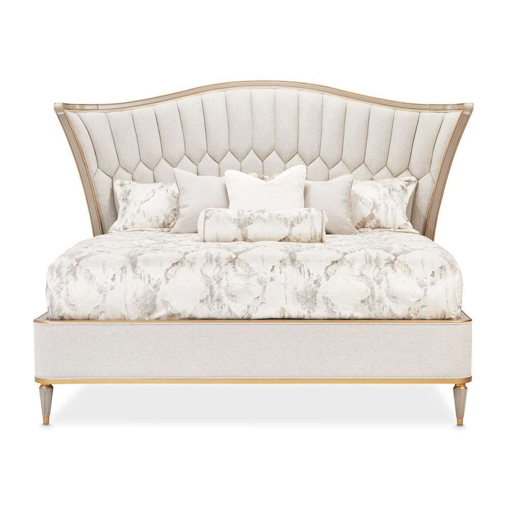 AICO by Michael Amini - St. Charles Queen Upholstered Bed - Dove Gray - 9088000QN-803 veiw 1