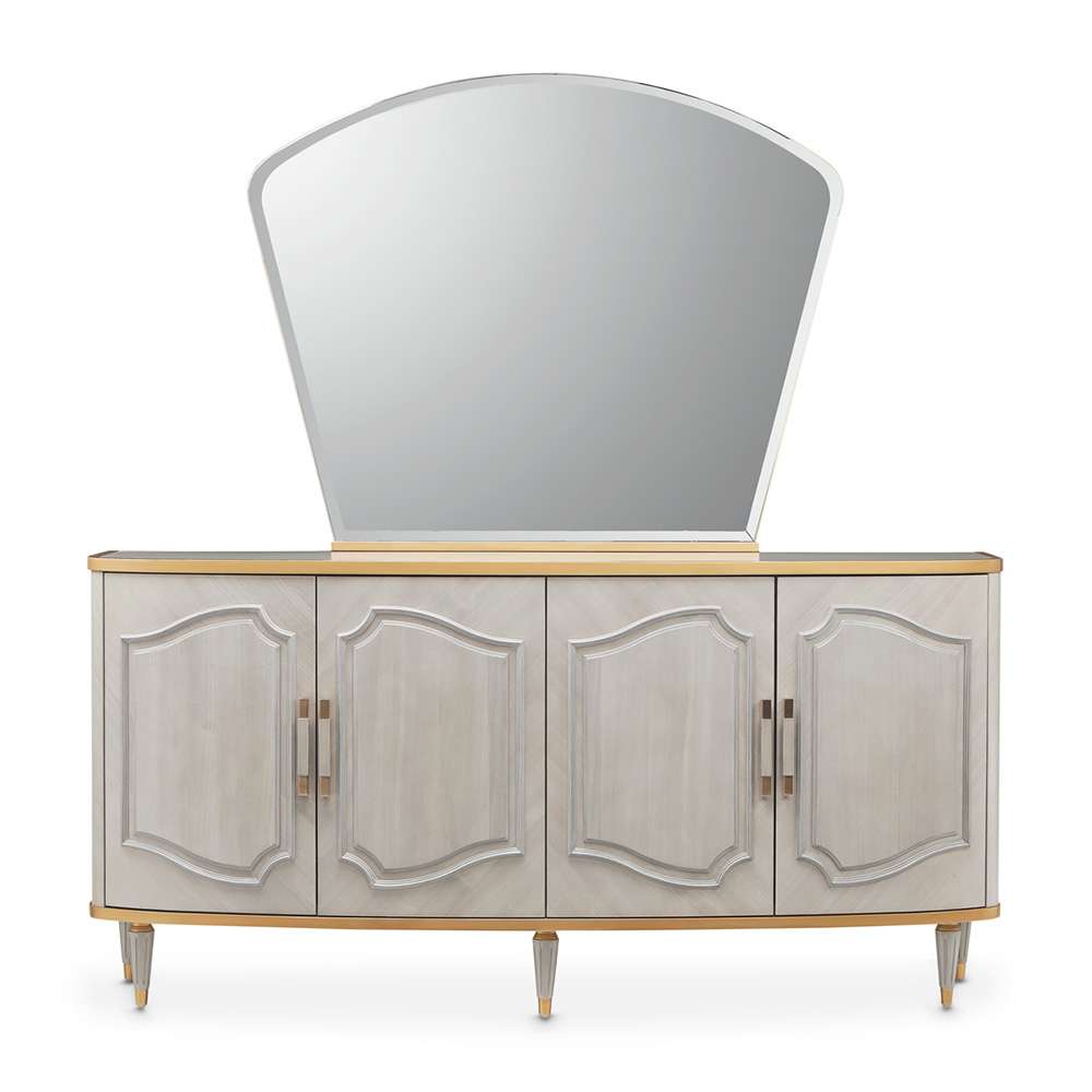 AICO by Michael Amini - St. Charles Sideboard & Mirror - Dove Gray - 9088007-260-803 veiw 2