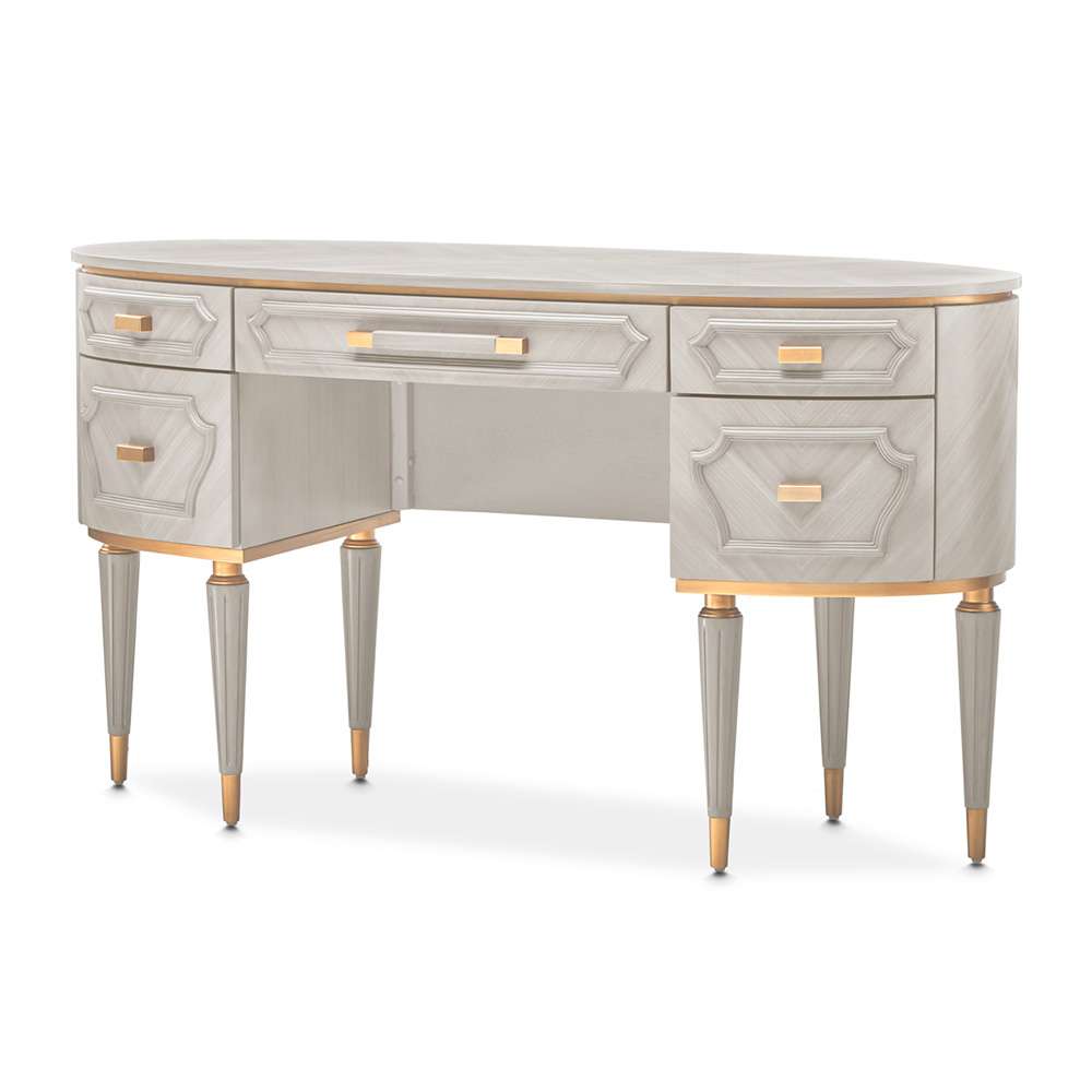 AICO by Michael Amini - St. Charles Vanity Desk - Dove Gray - 9088058-803 veiw 1