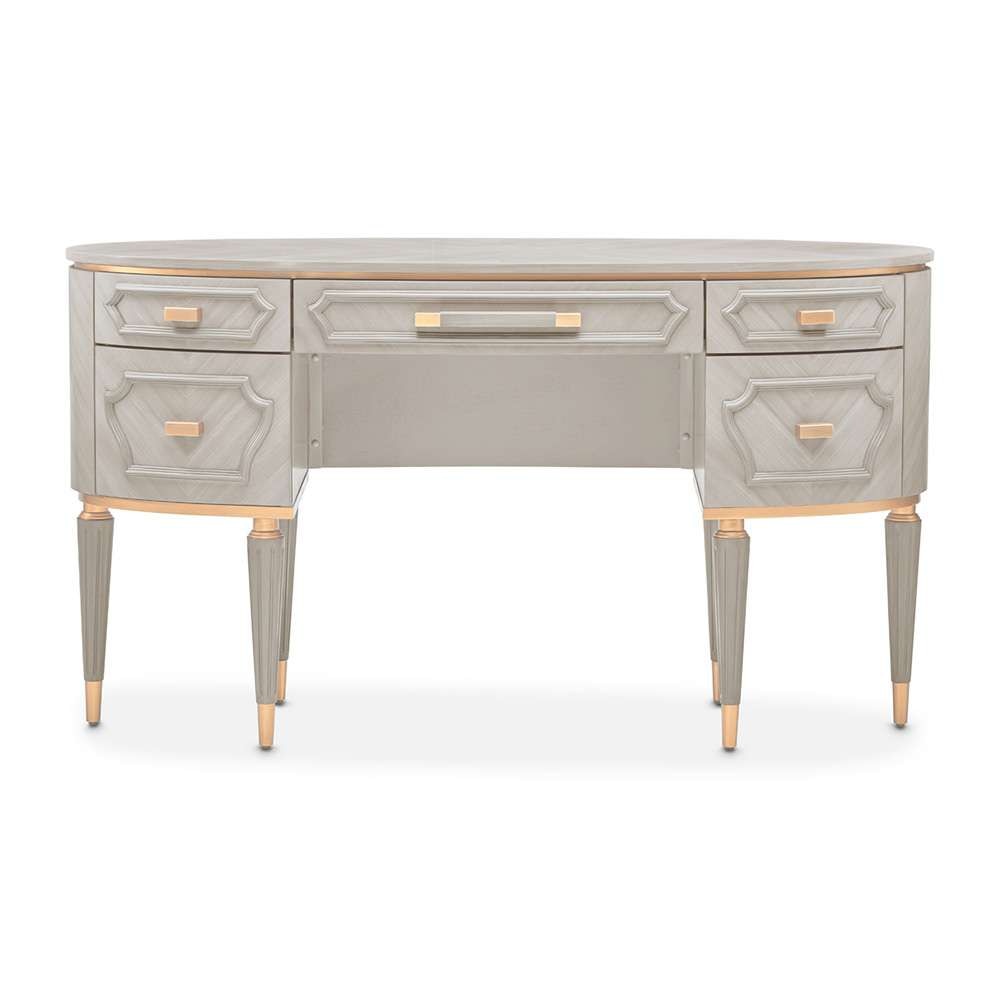 AICO by Michael Amini - St. Charles Vanity Desk - Dove Gray - 9088058-803 veiw 2