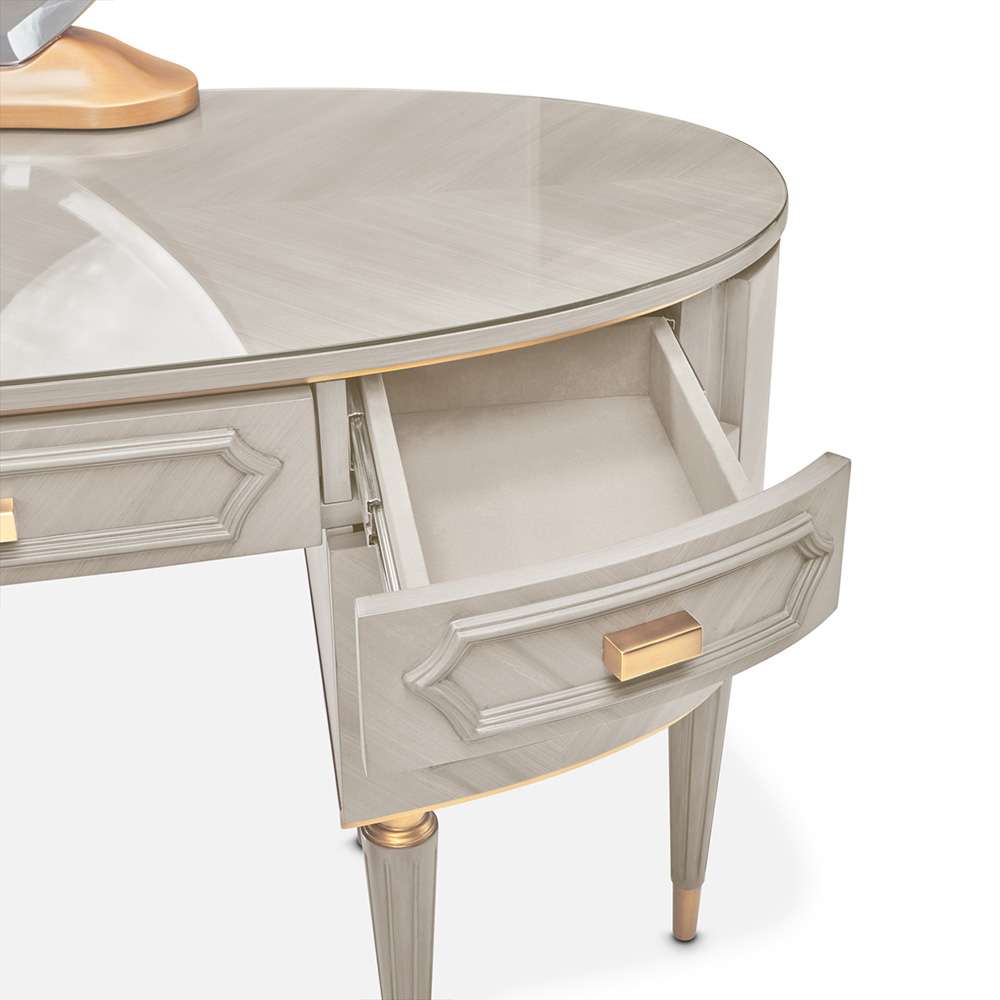 AICO by Michael Amini - St. Charles Vanity Desk - Dove Gray - 9088058-803 veiw 4