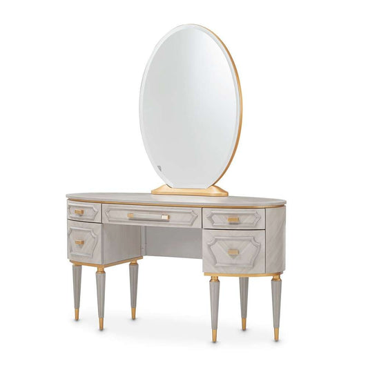 AICO by Michael Amini - St. Charles Vanity Desk & Mirror - Dove Gray - 9088058VAN2-803 veiw 1