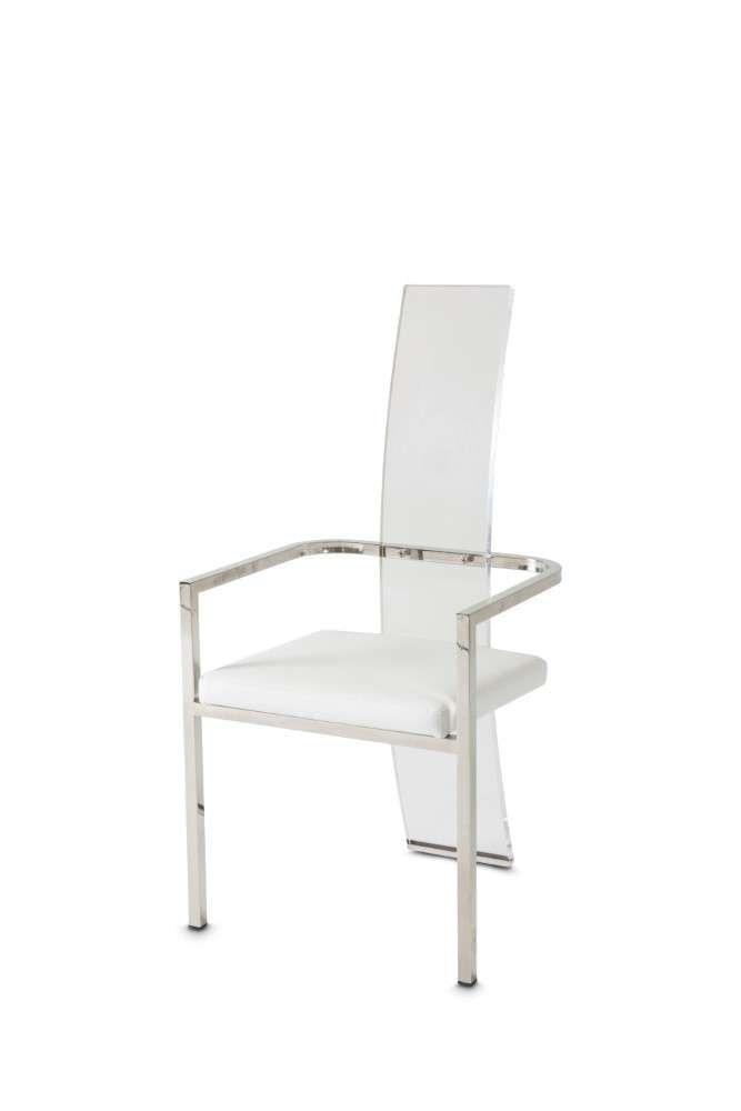 AICO by Michael Amini - State St. - Assembled Arm Chair - Glossy White - N9016004A-116 veiw 1