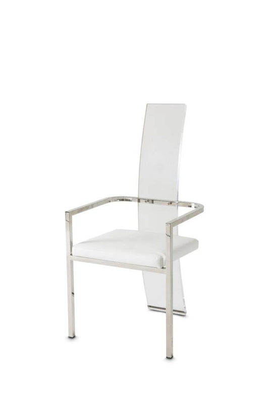 AICO by Michael Amini - State St. - Assembled Arm Chair - Glossy White - N9016004A-116 veiw 1