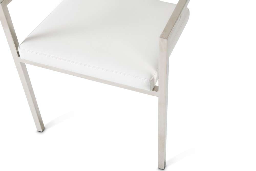 AICO by Michael Amini - State St. - Assembled Arm Chair - Glossy White - N9016004A-116 veiw 3