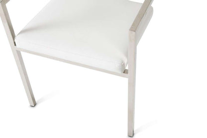 AICO by Michael Amini - State St. - Assembled Arm Chair - Glossy White - N9016004A-116 veiw 3