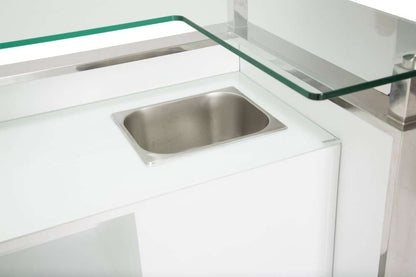 AICO by Michael Amini - State St. - Bar with Glass Top - Glossy White - N9016500-116 veiw 2