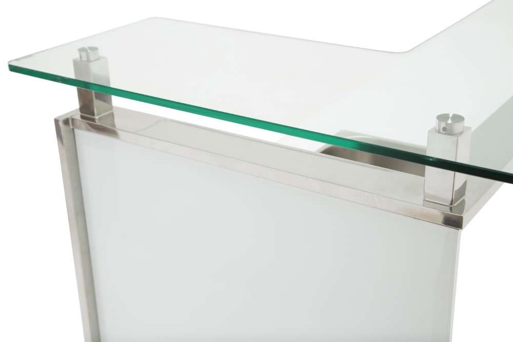 AICO by Michael Amini - State St. - Bar with Glass Top - Glossy White - N9016500-116 veiw 4