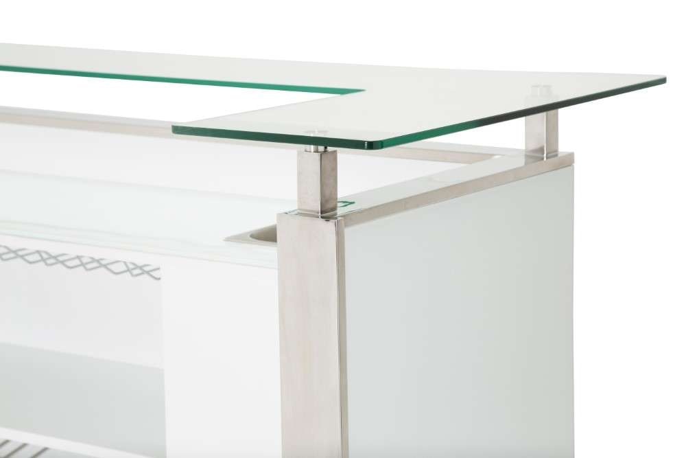 AICO by Michael Amini - State St. - Bar with Glass Top - Glossy White - N9016500-116 veiw 6