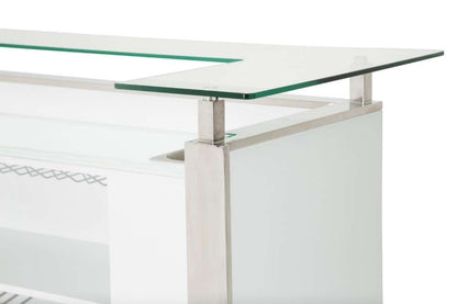 AICO by Michael Amini - State St. - Bar with Glass Top - Glossy White - N9016500-116 veiw 6