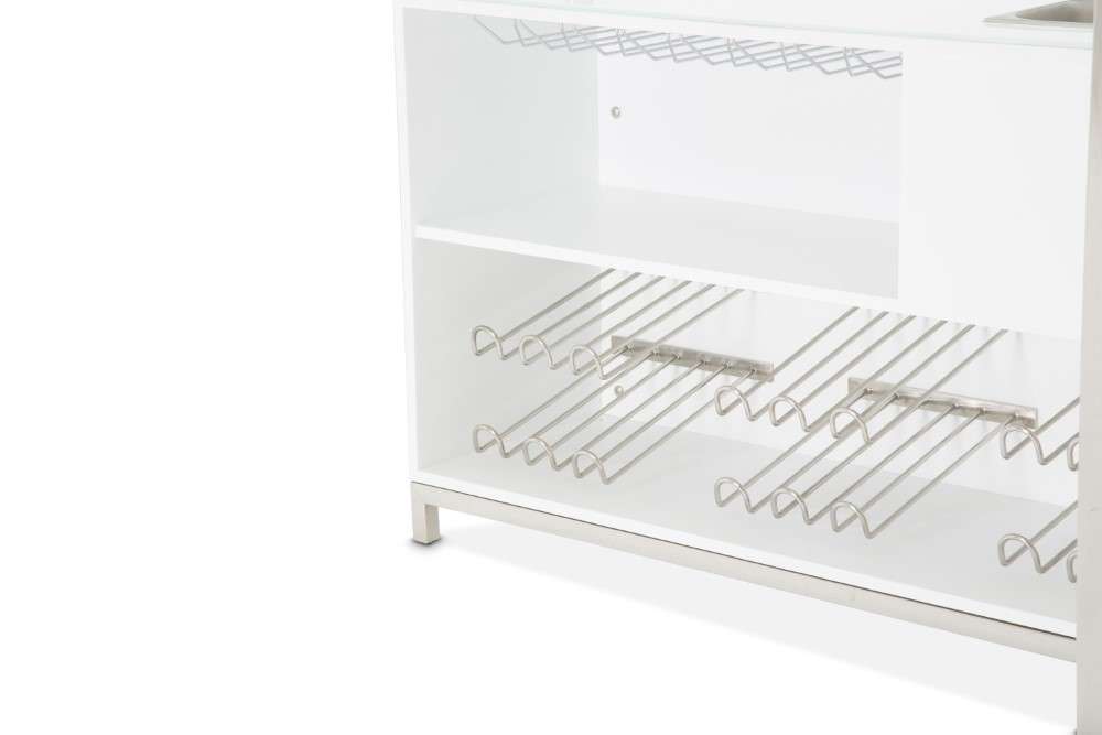 AICO by Michael Amini - State St. - Bar with Glass Top - Glossy White - N9016500-116 veiw 7