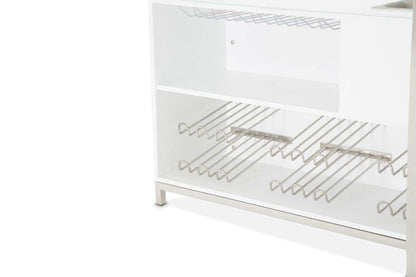AICO by Michael Amini - State St. - Bar with Glass Top - Glossy White - N9016500-116 veiw 7
