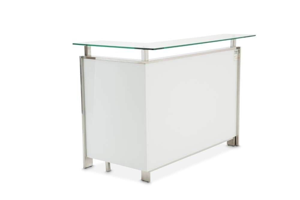 AICO by Michael Amini - State St. - Bar with Glass Top - Glossy White - N9016500-116 veiw 8