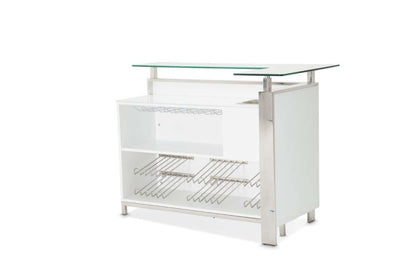 AICO by Michael Amini - State St. - Bar with Glass Top - Glossy White - N9016500-116 veiw 9