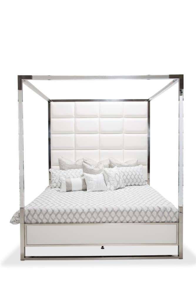AICO by Michael Amini - State St. - Cal. King Metal Bed - Glossy White - N9016000CK4-116 veiw 2