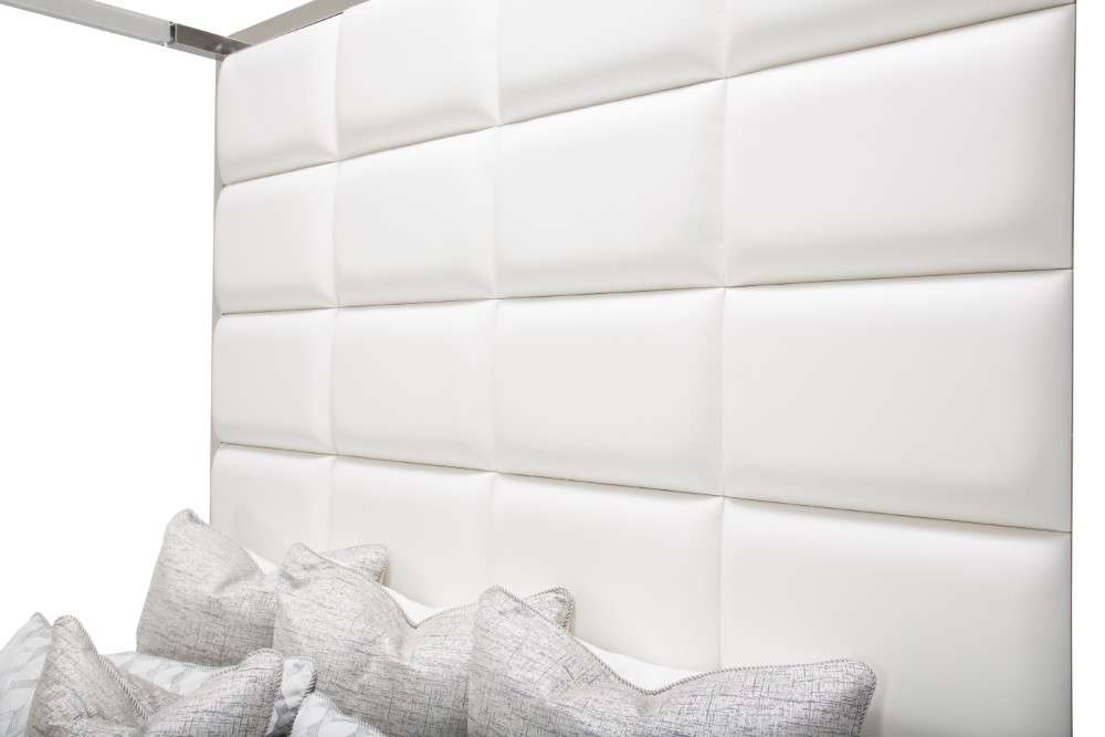 AICO by Michael Amini - State St. - Eastern King Metal Bed - Glossy White - N9016000EK4-116 veiw 4