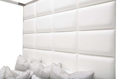 AICO by Michael Amini - State St. - Eastern King Metal Bed - Glossy White - N9016000EK4-116 veiw 4
