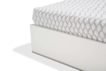 AICO by Michael Amini - State St. - Queen Upholstered Panel Bed - Glossy White - N9016000QNP-116 veiw 2
