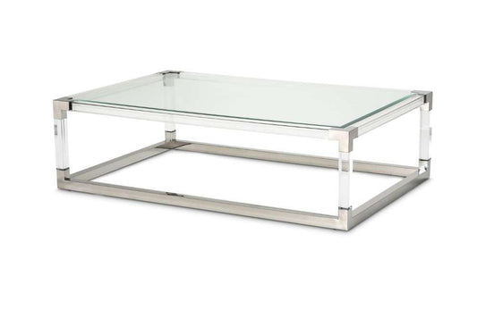 AICO by Michael Amini - State St. - Rectangular Cocktail Table - Stainless Steel - N9016301-13 veiw 1