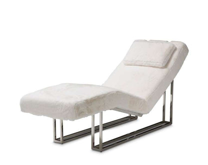 AICO by Michael Amini - Trance Astro - Faux Fur Chaise, Moonstone - Stainless Steel - TR-ASTRO41-MST-13 veiw 1