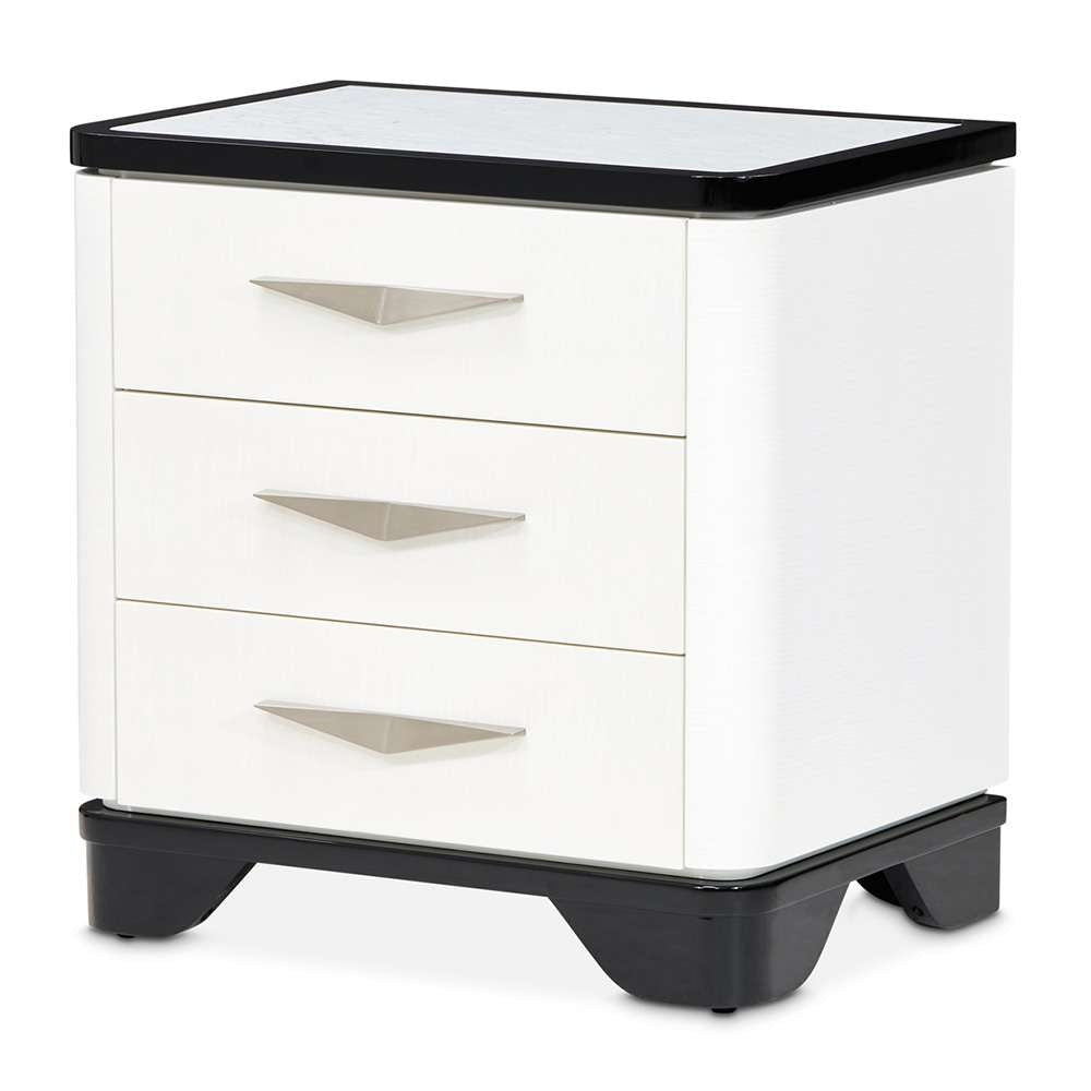 AICO by Michael Amini - Tuxedo 3-Drawer Nightstand - Piano Keyboard - 9087040-832 veiw 1