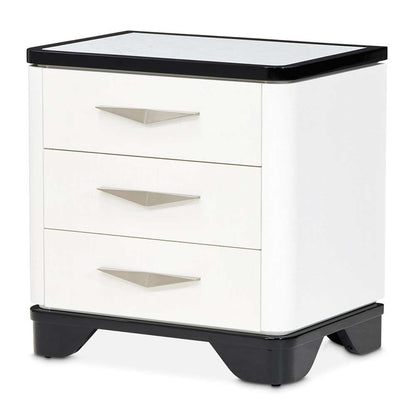 AICO by Michael Amini - Tuxedo 3-Drawer Nightstand - Piano Keyboard - 9087040-832 veiw 1
