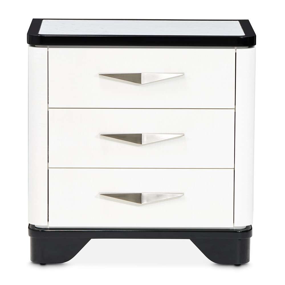 AICO by Michael Amini - Tuxedo 3-Drawer Nightstand - Piano Keyboard - 9087040-832 veiw 2