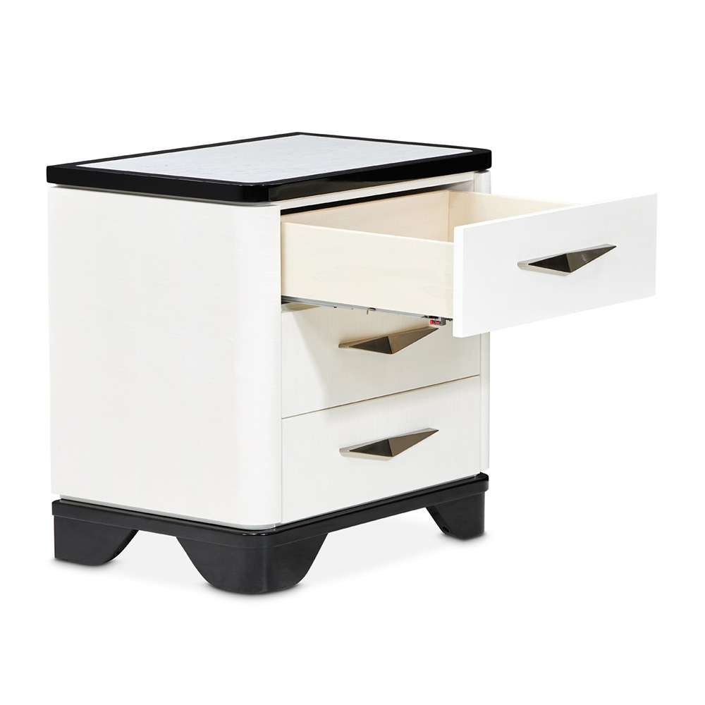 AICO by Michael Amini - Tuxedo 3-Drawer Nightstand - Piano Keyboard - 9087040-832 veiw 4