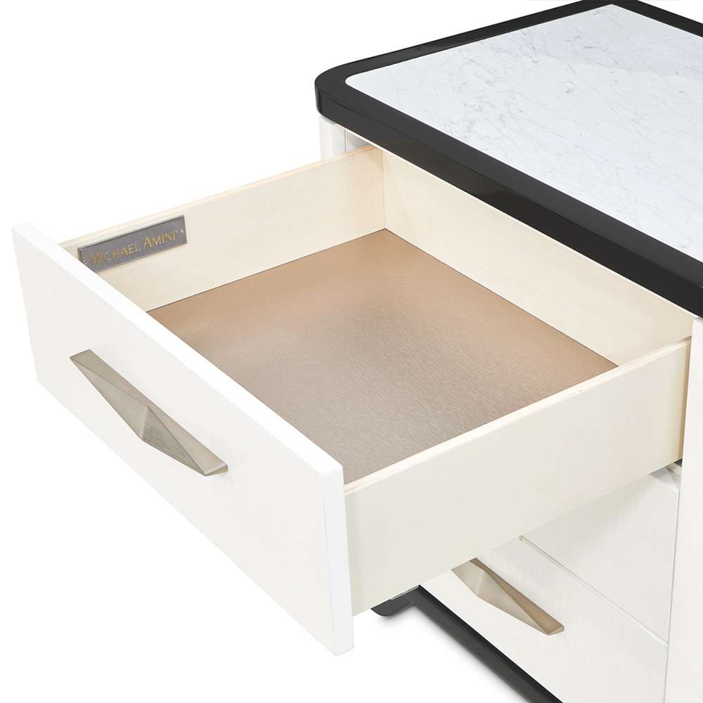AICO by Michael Amini - Tuxedo 3-Drawer Nightstand - Piano Keyboard - 9087040-832 veiw 5