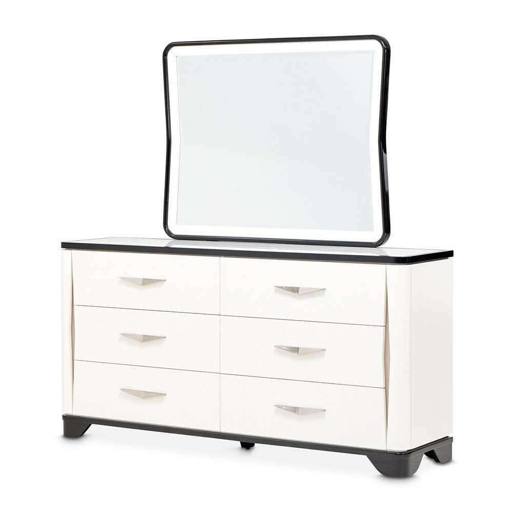 AICO by Michael Amini - Tuxedo Dresser & Mirror - Piano Keyboard - 9087050SA-260-832 veiw 1