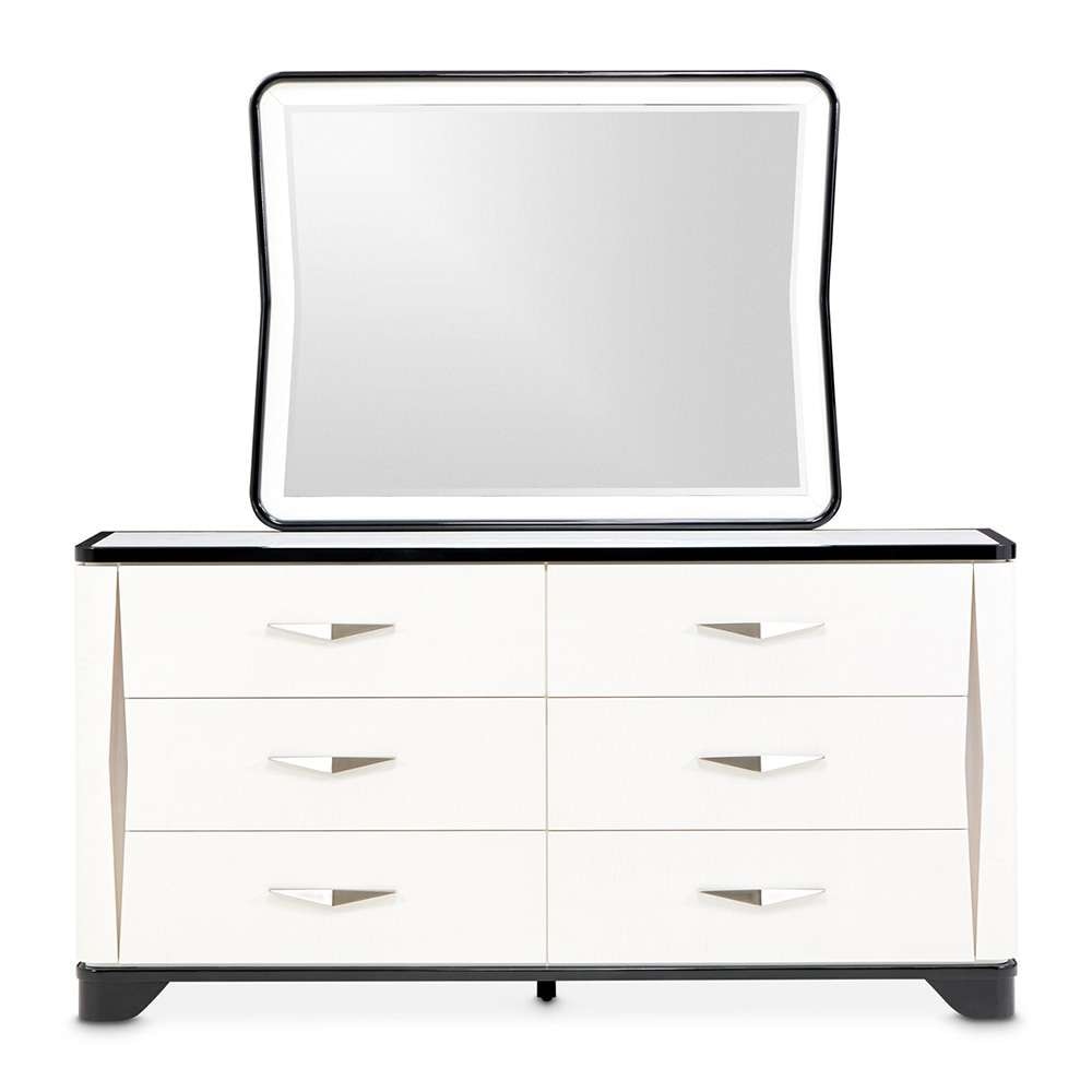 AICO by Michael Amini - Tuxedo Dresser & Mirror - Piano Keyboard - 9087050SA-260-832 veiw 2