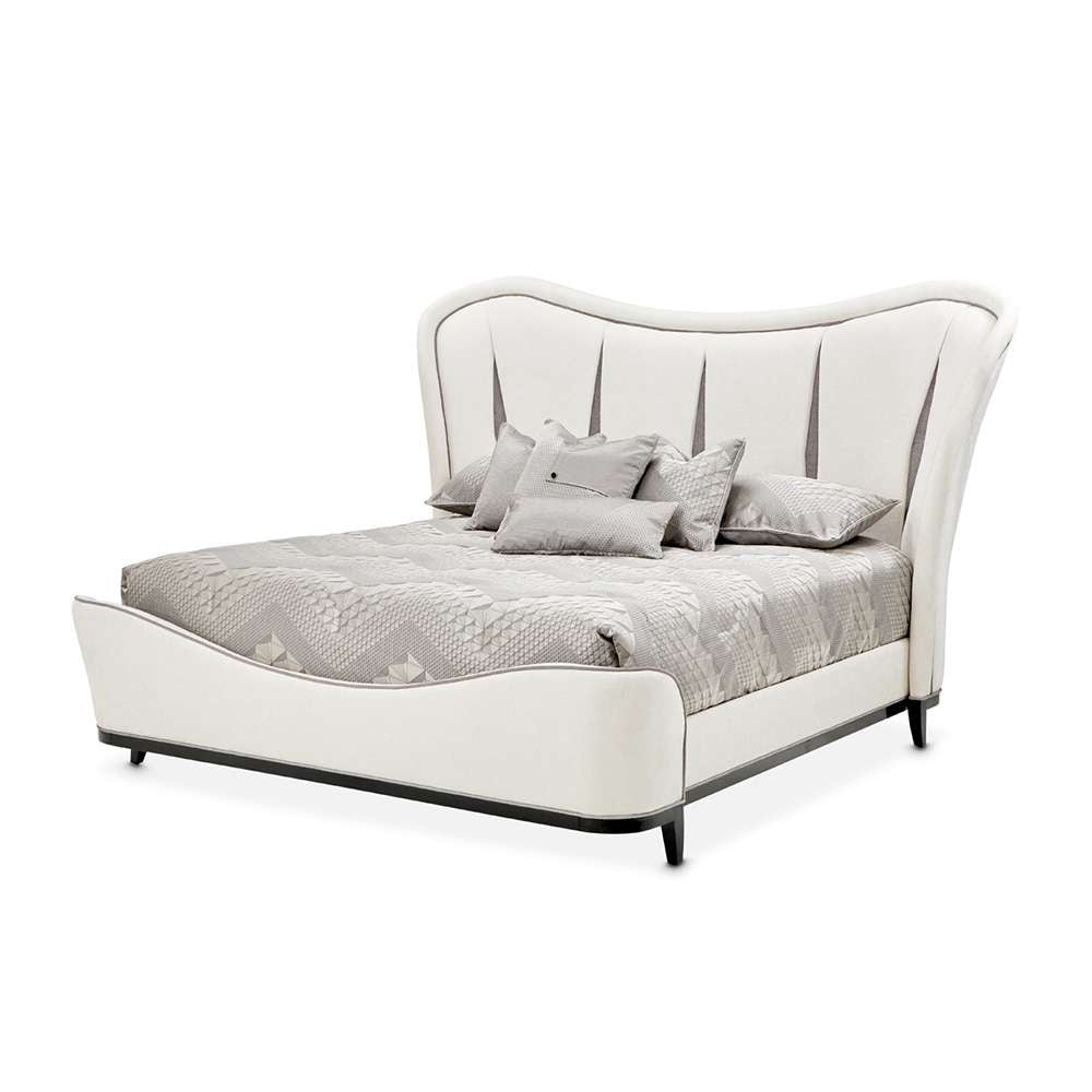 AICO by Michael Amini - Tuxedo Eastern King Upholstered Bed - Piano Keyboard - 9087000EK-832 veiw 1