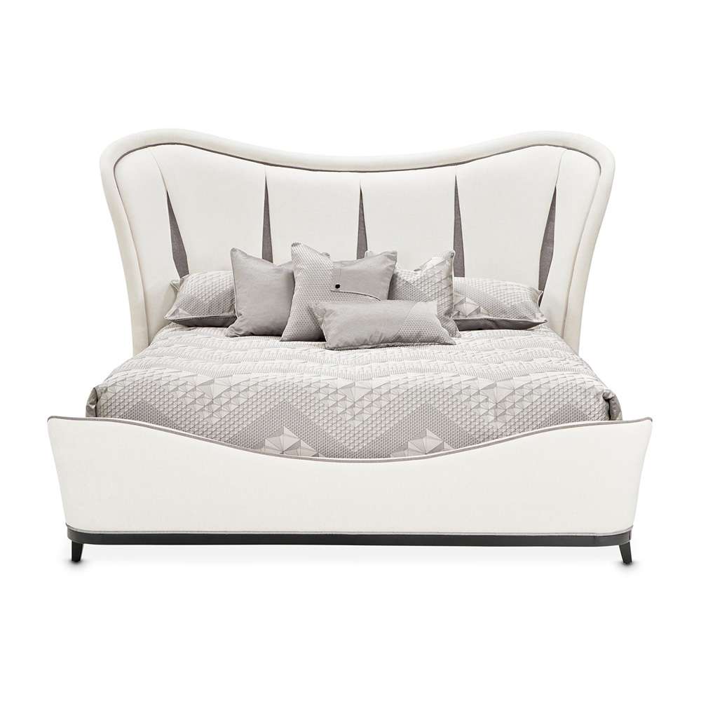 AICO by Michael Amini - Tuxedo Eastern King Upholstered Bed - Piano Keyboard - 9087000EK-832 veiw 2
