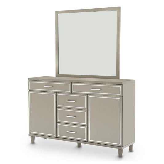 AICO by Michael Amini - Urban Place Dresser and Mirror in Dove Gray_CLOSEOUT veiw 1