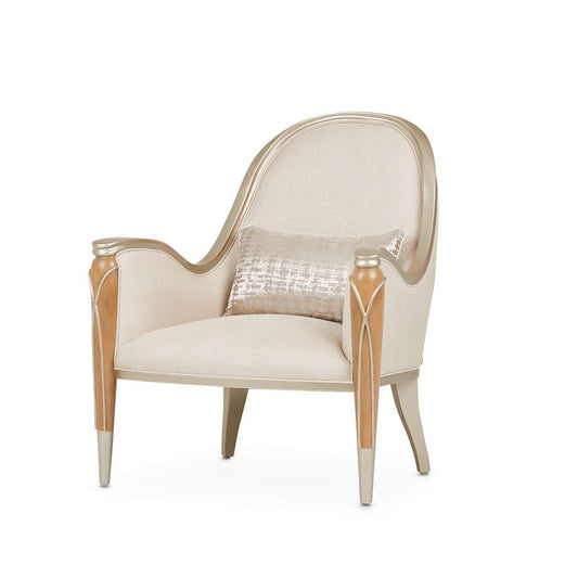 AICO by Michael Amini - Villa Cherie Accent Chair - Pearl/Caramel - N9008834-PEARL-134 veiw 1