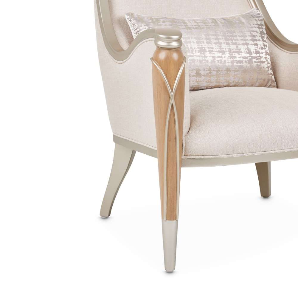 AICO by Michael Amini - Villa Cherie Accent Chair - Pearl/Caramel - N9008834-PEARL-134 veiw 4