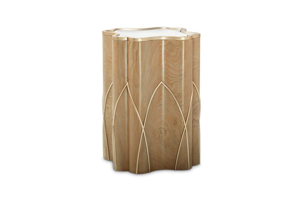 AICO by Michael Amini - Villa Cherie Chairside Table - Caramel - N9008222-134 veiw 1