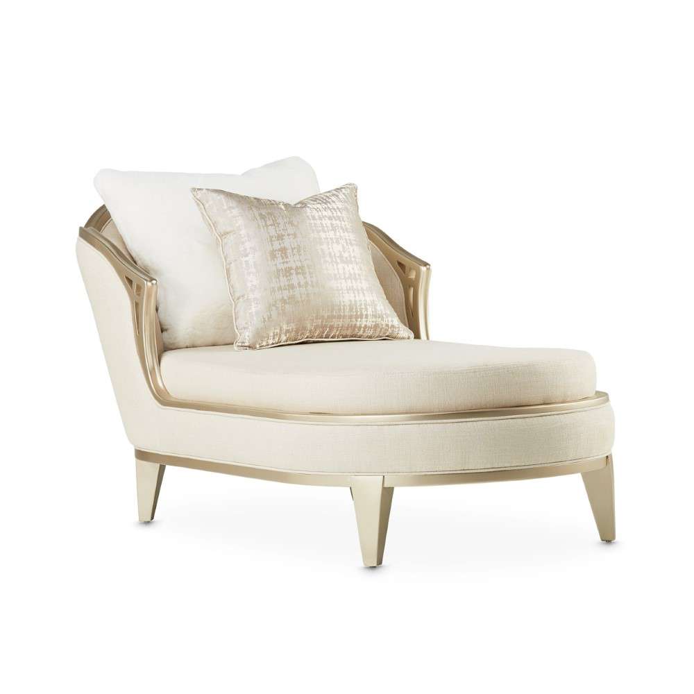 AICO by Michael Amini - Villa Cherie Chaise - Pearl/Caramel - N9008845-PEARL-134 veiw 3