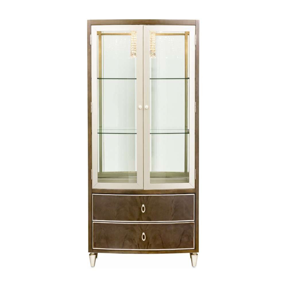 AICO by Michael Amini - VillaÂ Cherie Display Cabinet - Hazelnut - N9008209-410 veiw 3